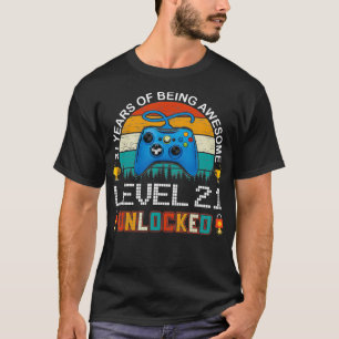 Level 21 Unlocked 21st Birthday Gamer Graphic Plus T-Shirt