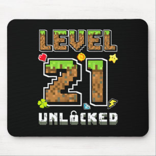 Level 21 Unlocked Birthday 21st Years Bday Gamer P Mouse Pad