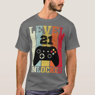 Level 21 Unlocked Funny Video 21st Birthday Gift T-Shirt