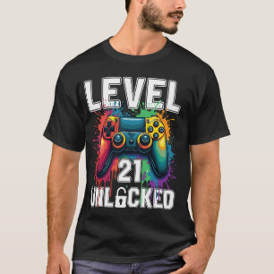 Level 21 Unlocked Funny Video Game Theme 21st Birt T-Shirt