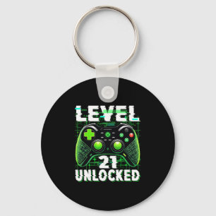 Level 21 Unlocked Shirt Funny Video Gamer Geek 21s Key Ring
