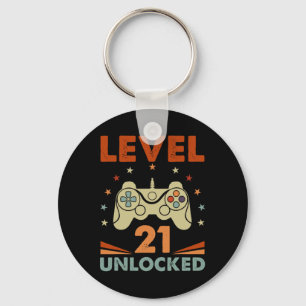 Level 21 Unlocked Video Gamer 21st Birthday 21 Yea Key Ring