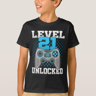 Level 21 Unlocked Video Gaming 21st Birthday Game T-Shirt