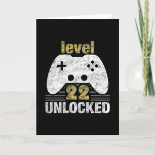 Level 22 Unlocked 22nd Birthday 22 Year Old Gift F Card
