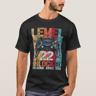 Level 22 Unlocked Awesome Since 1999 22nd Birthday T-Shirt