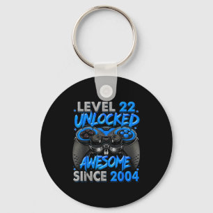 Level 22 Unlocked Awesome Since 2004 22nd Birthday Key Ring