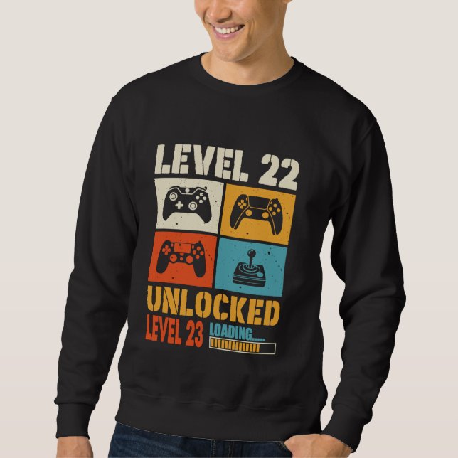 Level 22 Unlocked Level 23 Loading Awesome 22nd Bi Sweatshirt (Front)