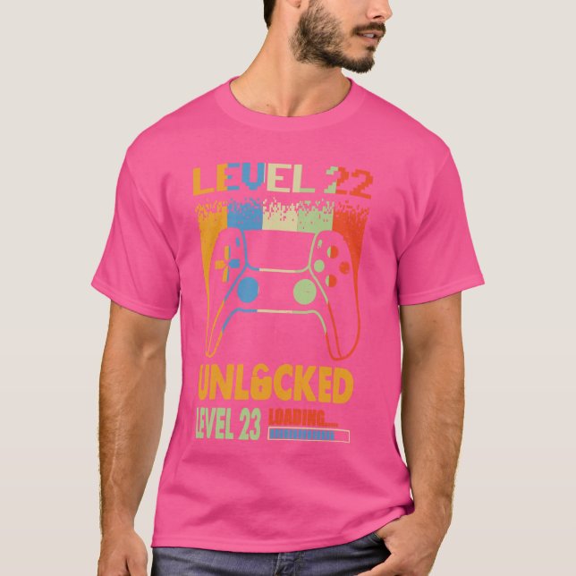 Level 22 Unlocked Level 23 Loading Awesome 22nd Bi T-Shirt (Front)
