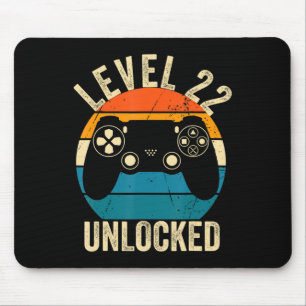 Level 22 Unlocked Video Game 22nd Birthday Gamer B Mouse Pad