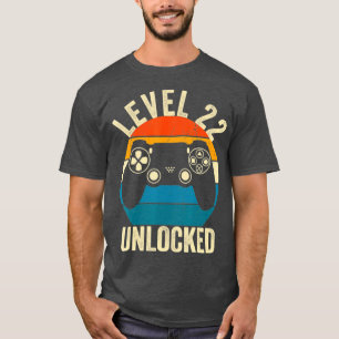 Level 22 Unlocked Video Game 22nd Birthday Gamer B T-Shirt