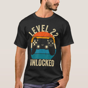 Level 22 Unlocked Video Game 22nd Birthday Gamer B T-Shirt