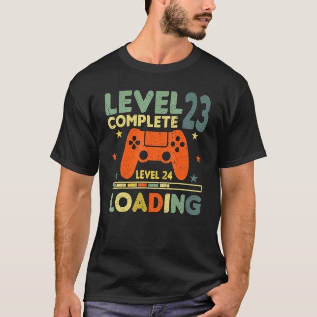 Level 23 Complete Level 24 Loading 23rd Birthday V T-Shirt (Front)