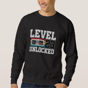 Level 23 Unlocked 23 Year Old Gift Video Gamer 23r Sweatshirt