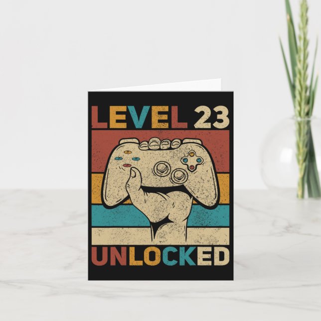 Level 23 Unlocked 23 Year Old Men Bday Outfit 23rd Card (Front)