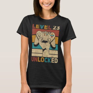 Level 23 Unlocked 23rd Birthday 23 Years Old Gamer T-Shirt
