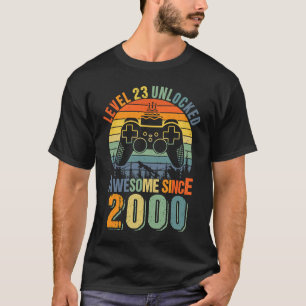 Level 23 Unlocked 23rd Birthday Gamer 2000 Boys G T-Shirt