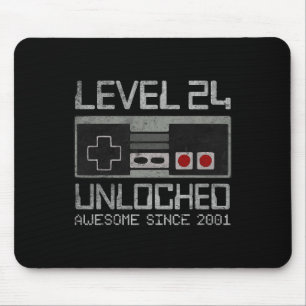 Level 24 Unlocked 24th Birthday 24 Year Old Video  Mouse Pad