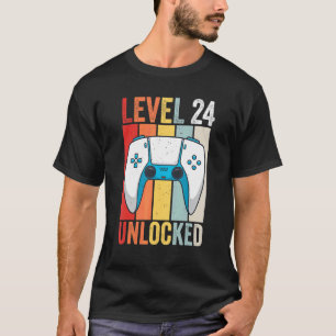 Level 24 Unlocked Gaming 24 Years Old Gamer 24th B T-Shirt