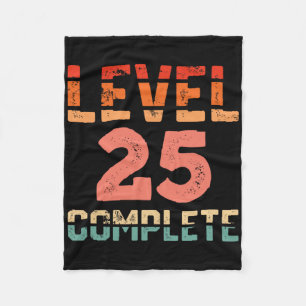 Level 25 Complete Tee Retro Gamer 25th Birthday An Fleece Blanket