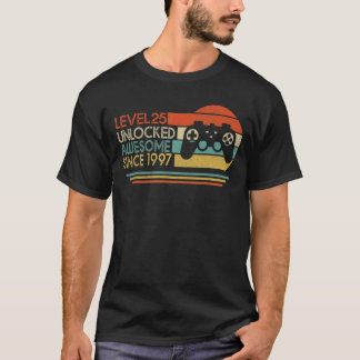 Level 25 Unlockd Awesome Since 1997 25th Birthday T-Shirt