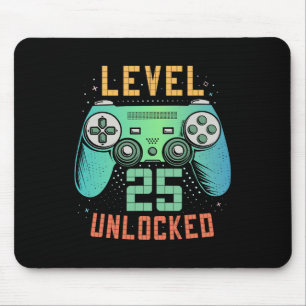 Level 25 Unlocked 25th Birthday Gamer Gifts 25 Yea Mouse Pad