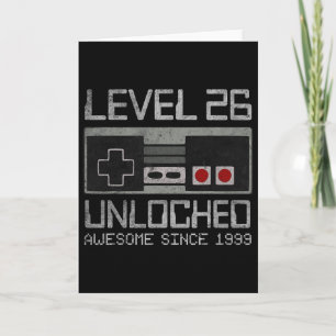 Level 26 Unlocked 26th Birthday 26 Year Old Video  Card