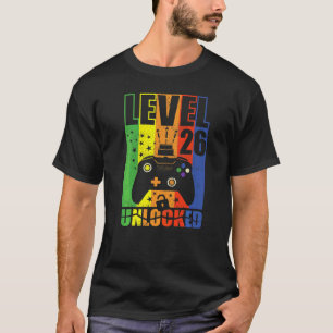 Level 26 Unlocked Birthday Level Up 26th Birthday T-Shirt