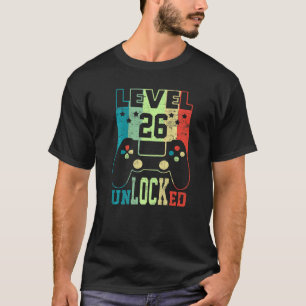 Level 26 Unlocked Shirt Funny Video Gamer 26th Bir
