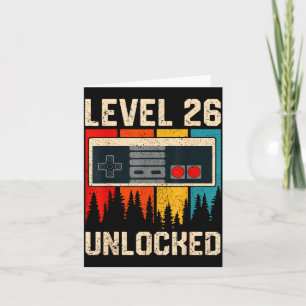 Level 26 Unlocked Video Game Controller Birthday M Card