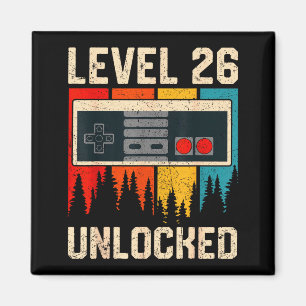 Level 26 Unlocked Video Game Controller Birthday M Magnet