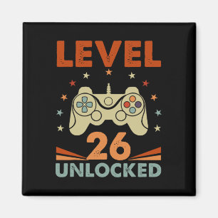 Level 26 Unlocked Video Gamer 26th Birthday 26 Yea Magnet