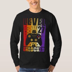 Level 27 Unlocked Birthday Level Up 27th Birthday T-Shirt