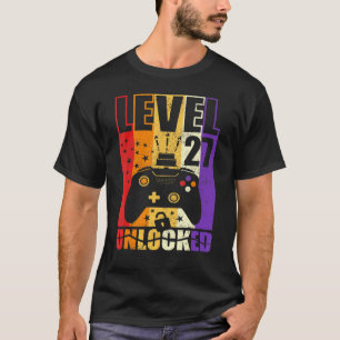 Level 27 Unlocked Birthday Level Up 27th Birthday T-Shirt