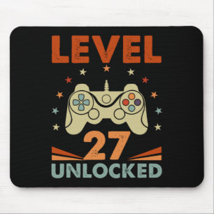 Level 27 Unlocked Video Gamer 27th Birthday 27 Yea Mouse Pad