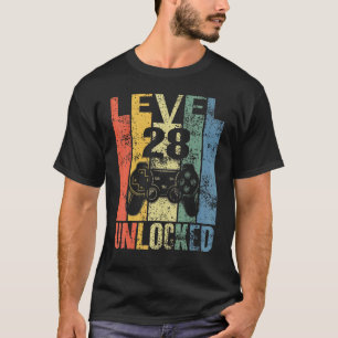Level 28 Unlocked 28th Birthday For Video Gamers T-Shirt