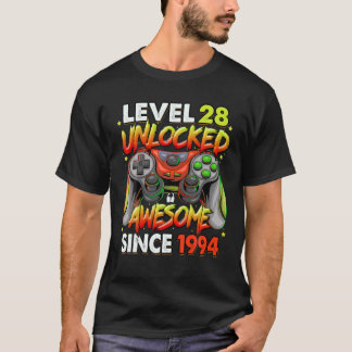 Level 28 Unlocked Awesome Since 1994 28Th Birthday T-Shirt