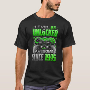 Level 28 Unlocked Awesome Since 1995 28th Birthday T-Shirt