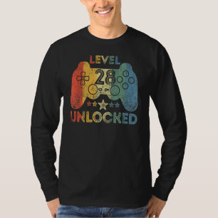 Level 28 Unlocked Video Gamer 28 Years Old 28th Bi T-Shirt