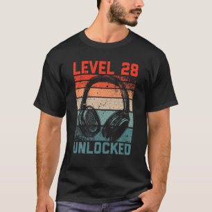 Level 28 Unlocked Video Gamer Lovers 28Th Birthday T-Shirt