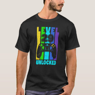 Level 29 Unlocked 29 Years Old Men Gamer 29th Birt T-Shirt