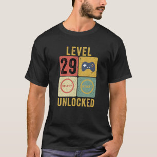 Level 29 Unlocked, 29Th Birthday Gift Video Gamer T-Shirt