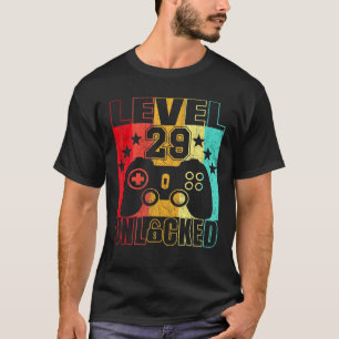 Level 29 Unlocked 29Yr Bday Men 29Th 29 Years Old T-Shirt