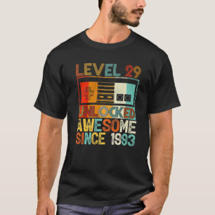 Level 29 Unlocked Awesome Since 1993 29Th Birthday T-Shirt