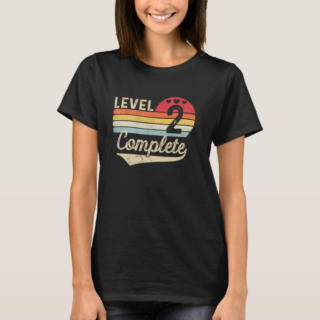 Level 2 Complete 2nd Wedding Anniversary 2 Years M T-Shirt (Front)