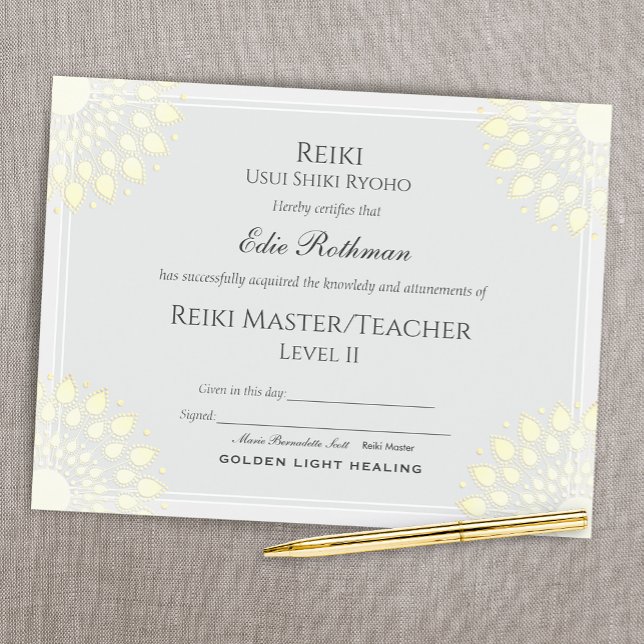 Level 2 Reiki Practitioner Certificate (Creator Uploaded)