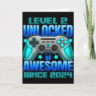 Level 2 Unlocked 2 Year Old For Boys 2nd Birthday  Card