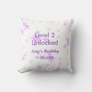 Level 2 unlocked add birthday name date purple spa cushion