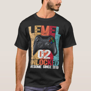 Level 2 Unlocked Awesome Since 2019 2nd Birthday G T-Shirt