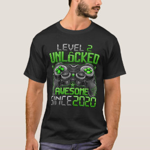 Level 2 Unlocked Awesome Since 2020 2Nd Birthday G T-Shirt