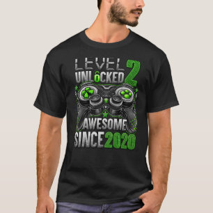 Level 2 Unlocked Awesome Since 2020 2nd Birthday T-Shirt